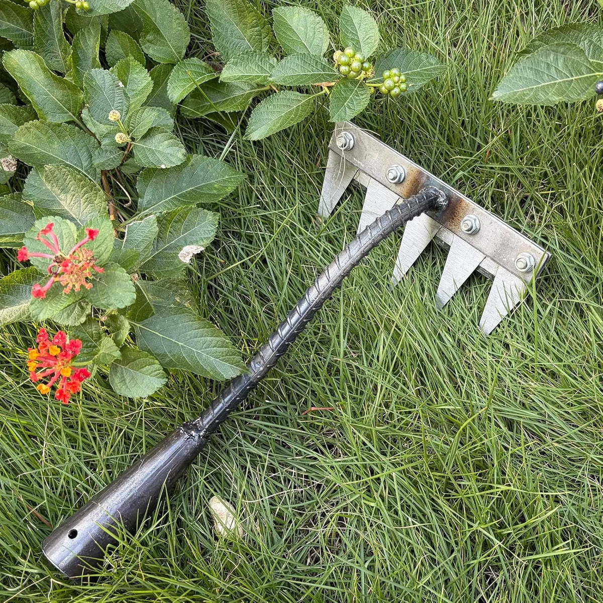Tuinhark 5 Tanden, IJzeren Wiedhark voor Bodem Losmaken en Onkruid Verwijderen