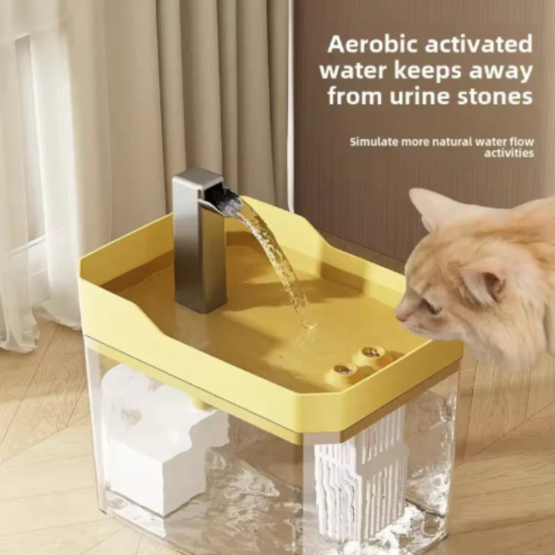 Kattenfontein 1,5 L met Filter en Stille USB-pomp, Transparant