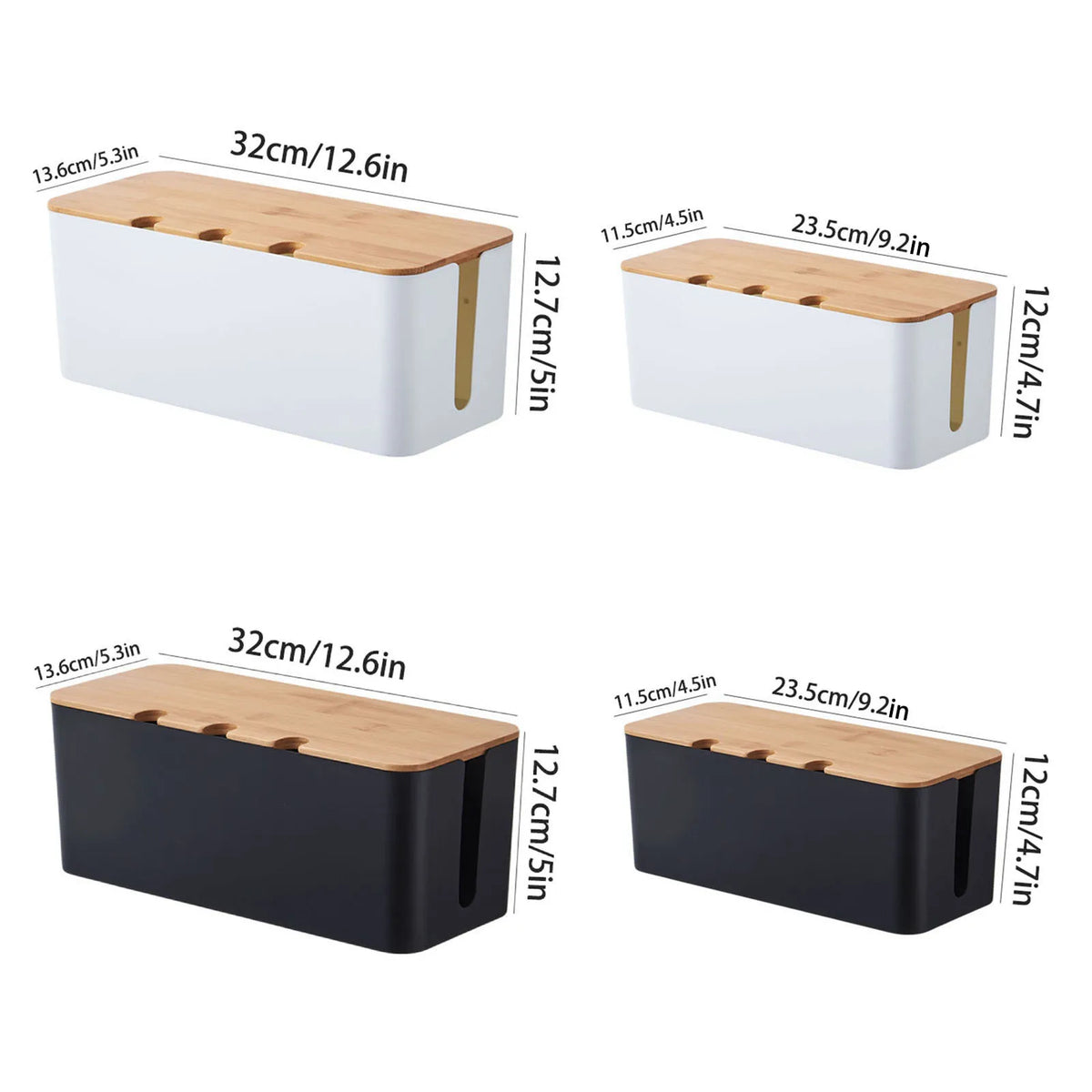 Kabelbeheerbox voor Bureau, Kabelorganizer met Deksel