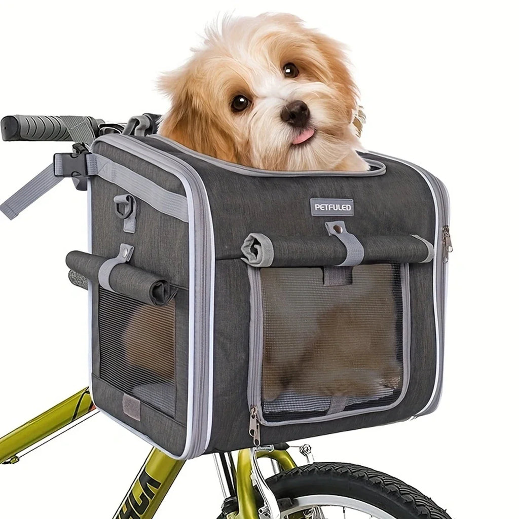 Fietsmand voor Honden en Katten, Uitbreidbare Draagtas met 4 Openingen