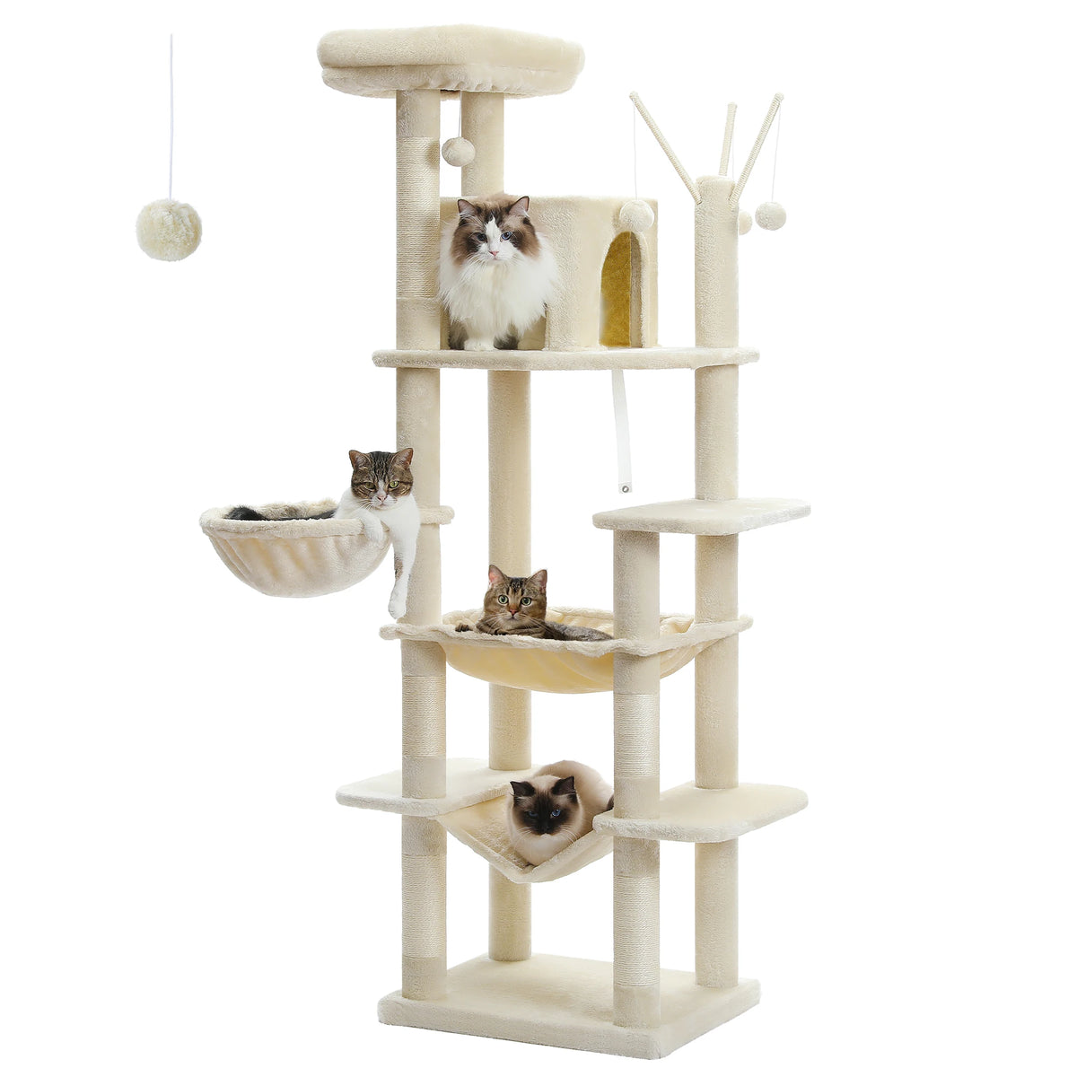 Grote kattenboom met krabpalen, 180 cm