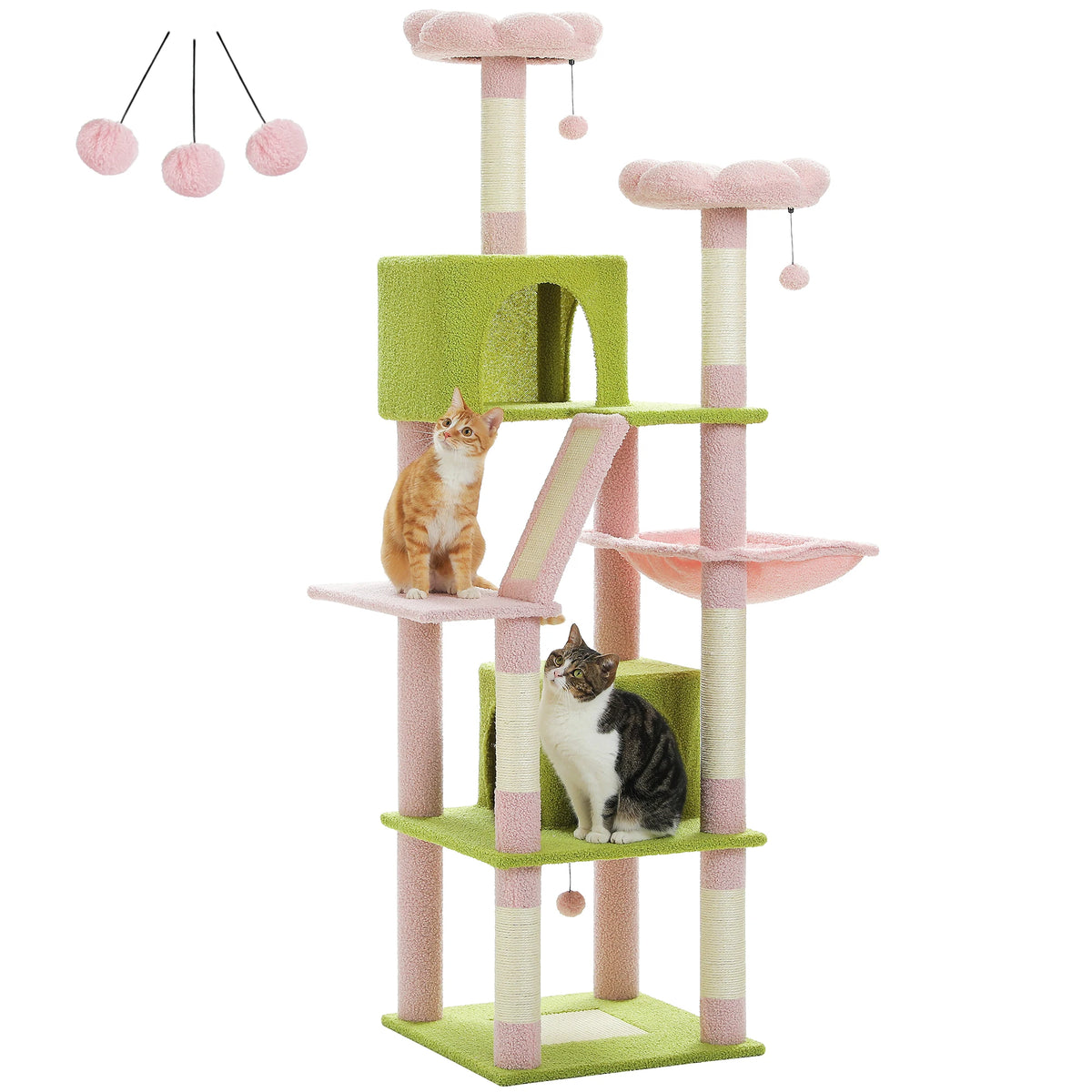 Grote kattenboom met krabpalen, 180 cm