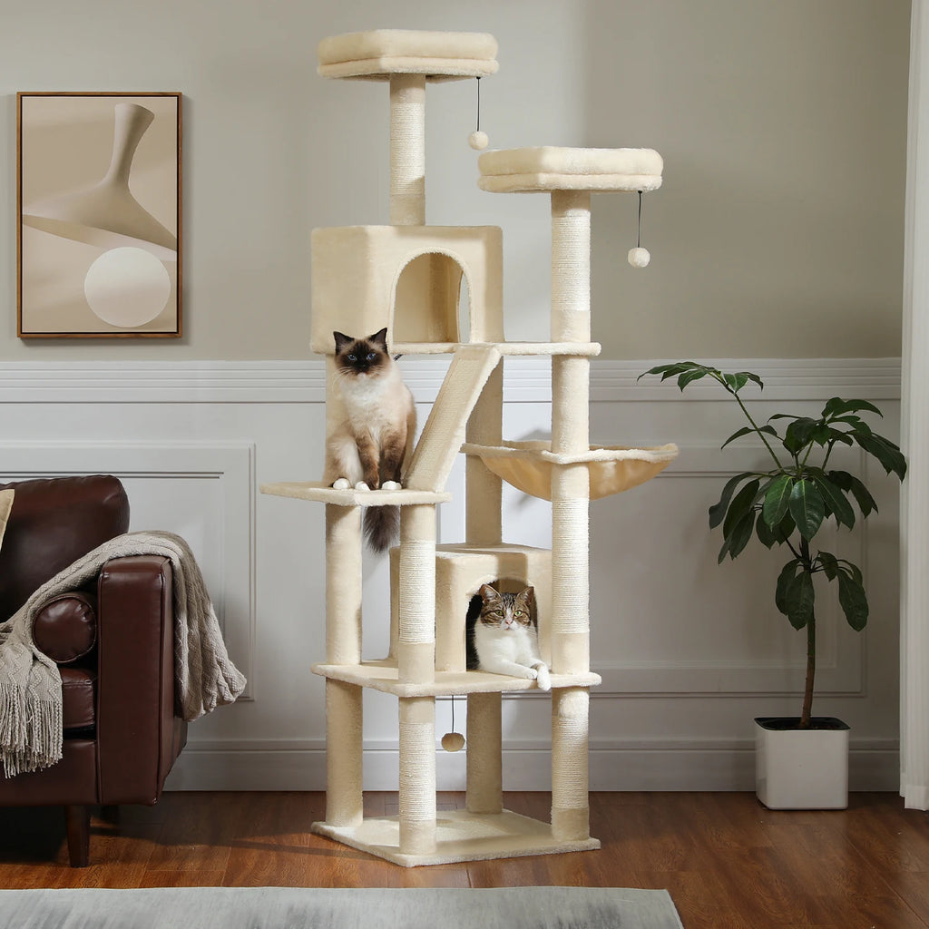 Grote kattenboom met krabpalen, 180 cm