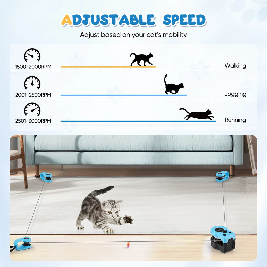 Interactief Kattenspeelgoed met Achtervolgingsbanen en Automatische Balwerper