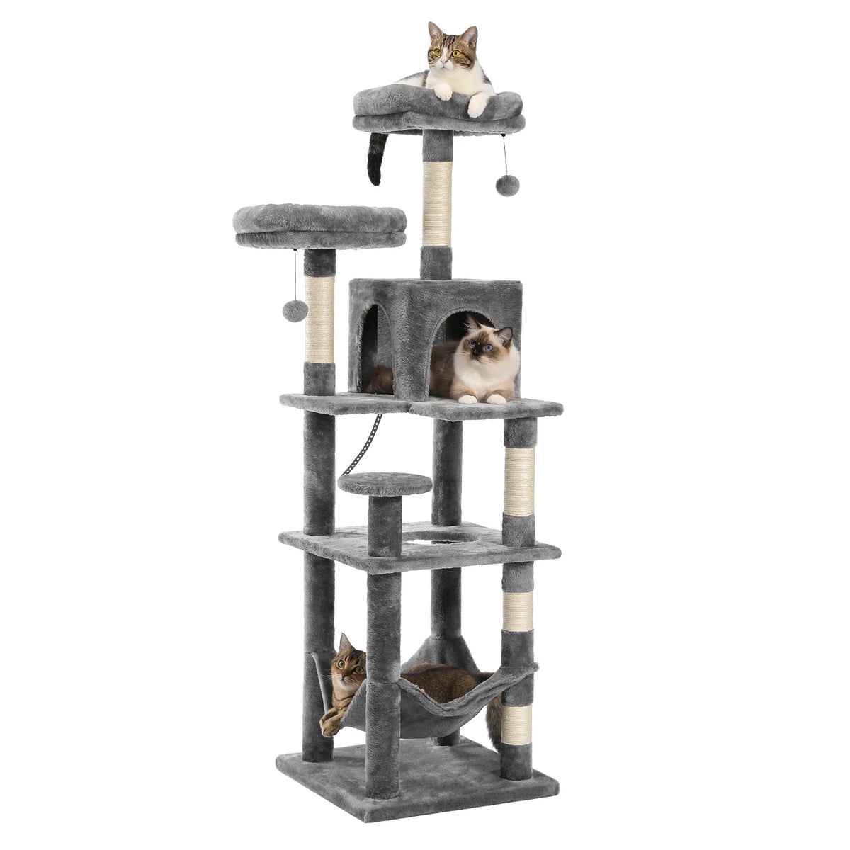 Grote kattenboom met krabpalen, 180 cm