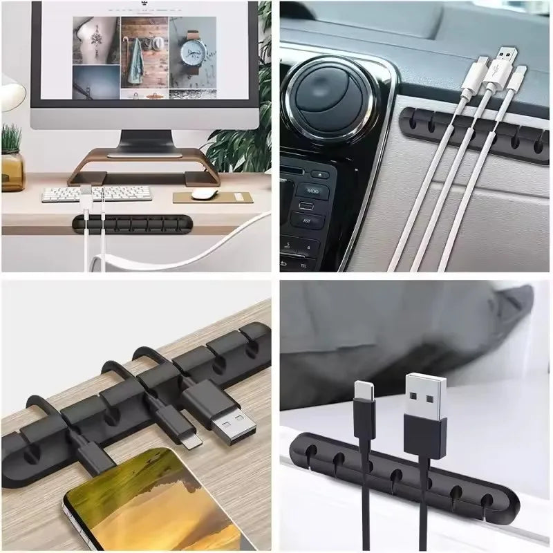 Siliconen Kabelorganizer voor Bureau, Zelfklevend