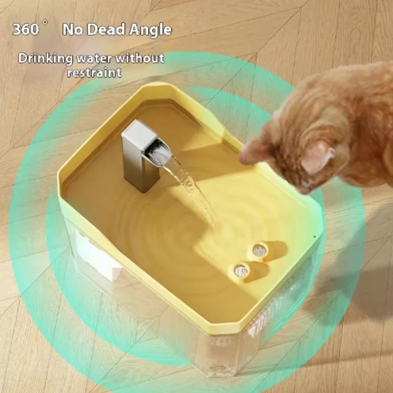 Kattenfontein 1,5 L met Filter en Stille USB-pomp, Transparant