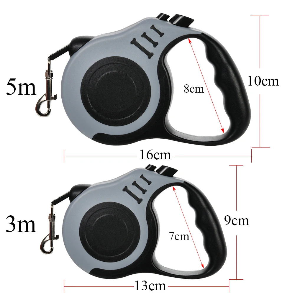 Intrekbare Hondenriem 3m, Sterke Nylon Automatische Riem voor Kleine en Middelgrote Honden
