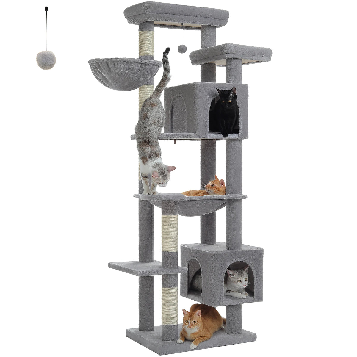 Grote kattenboom met krabpalen, 180 cm