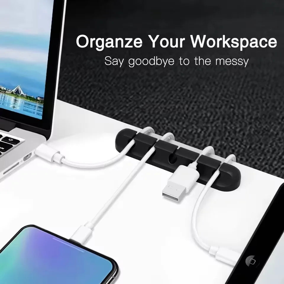 Siliconen Kabelorganizer voor Bureau, Zelfklevend