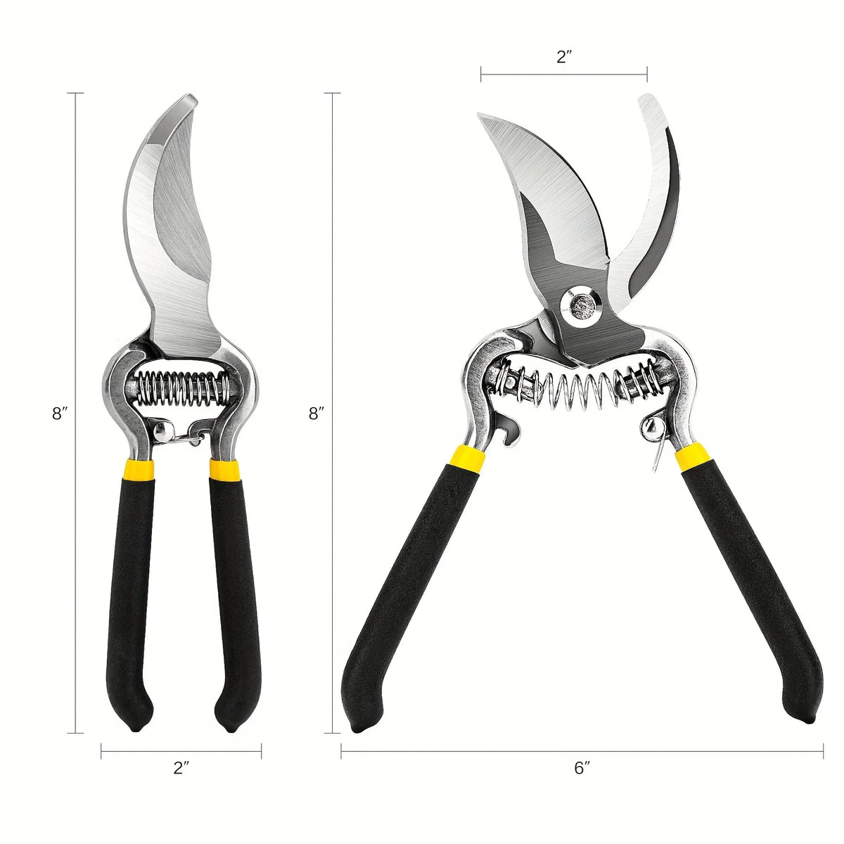 Snoeischaar Roestvrij Staal, Gebogen Mes, 8 Inch Tuinschaar