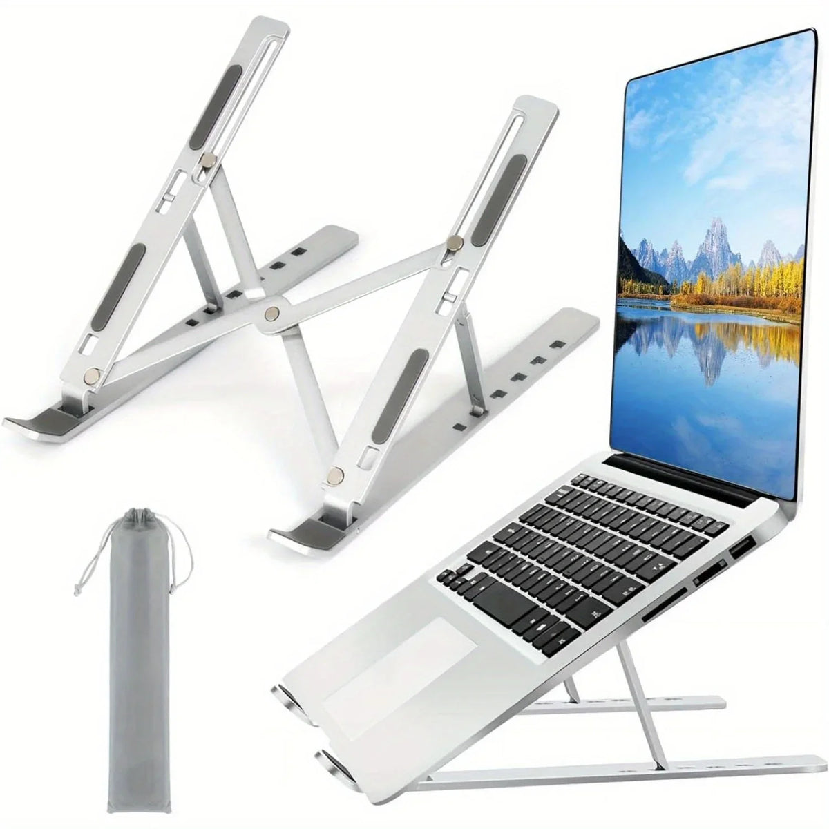 Verstelbare Aluminium Laptopstandaard, Inklapbaar