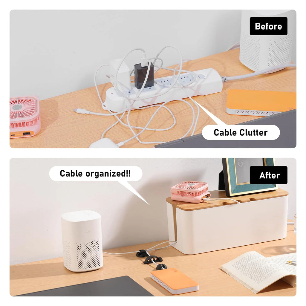 Kabelbeheerbox voor Bureau, Kabelorganizer met Deksel