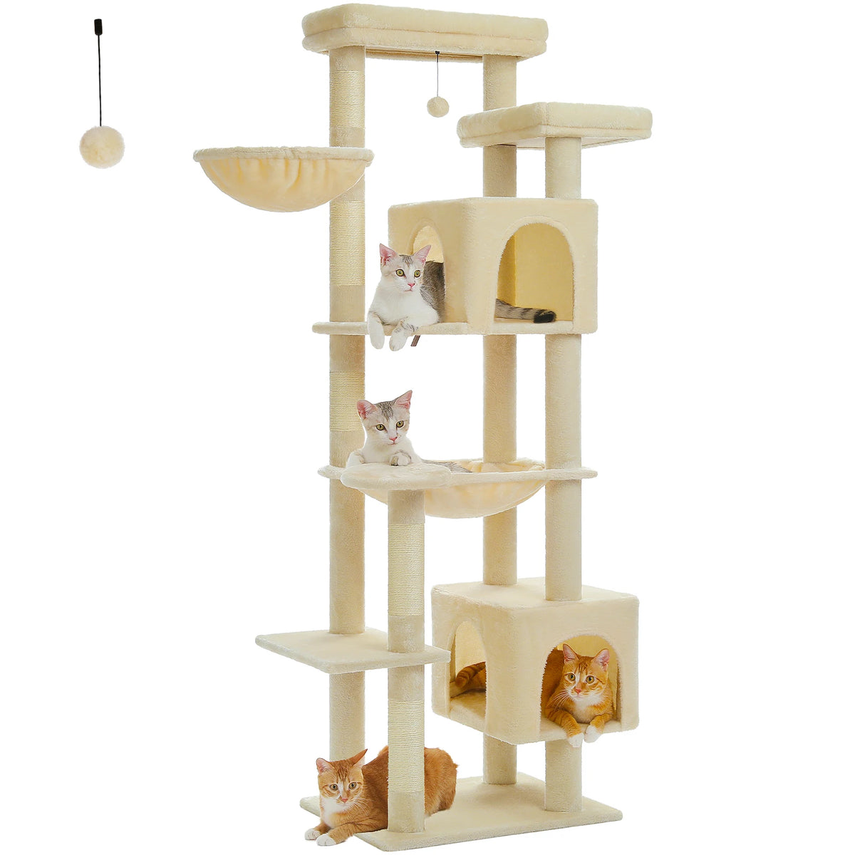 Grote kattenboom met krabpalen, 180 cm