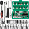 46-delige Dopsleutelset 1/4", Gereedschapskoffer voor Auto en Huis