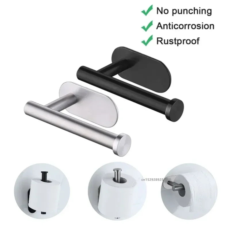 Toiletrolhouder zonder boren, RVS