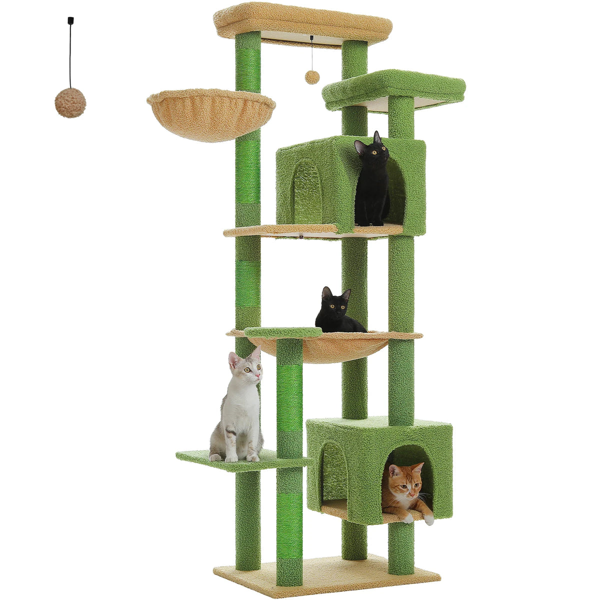 Grote kattenboom met krabpalen, 180 cm