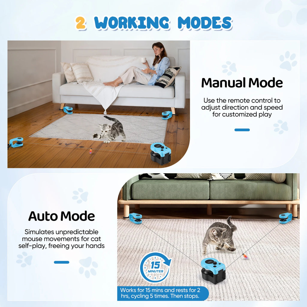 Interactief Kattenspeelgoed met Achtervolgingsbanen en Automatische Balwerper
