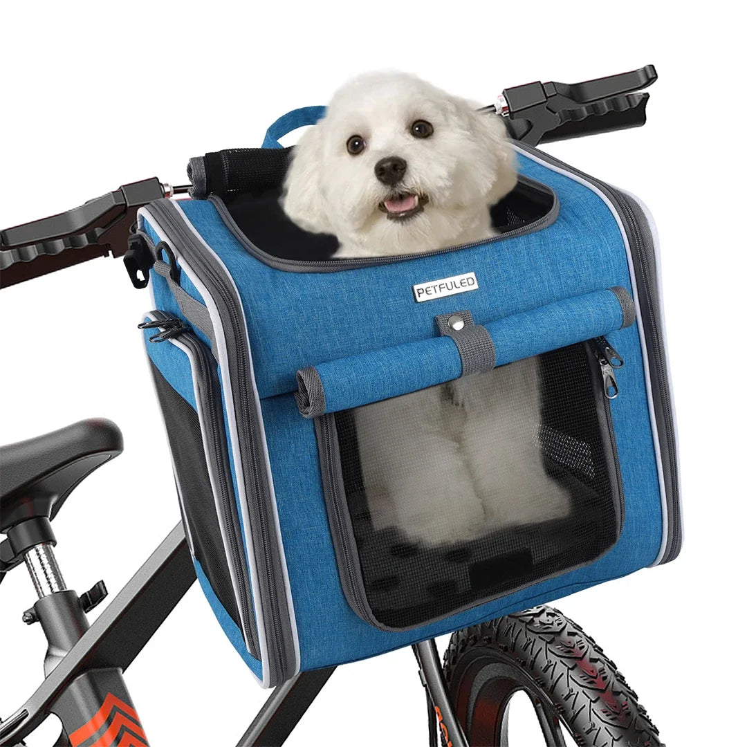 Fietsmand voor Honden en Katten, Uitbreidbare Draagtas met 4 Openingen